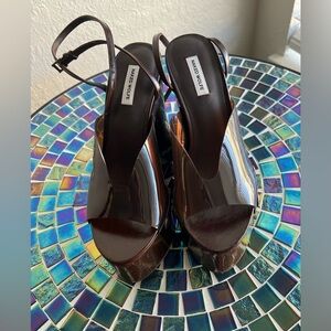 Naked Wolfe Tiger Lilly Heels In Brown.